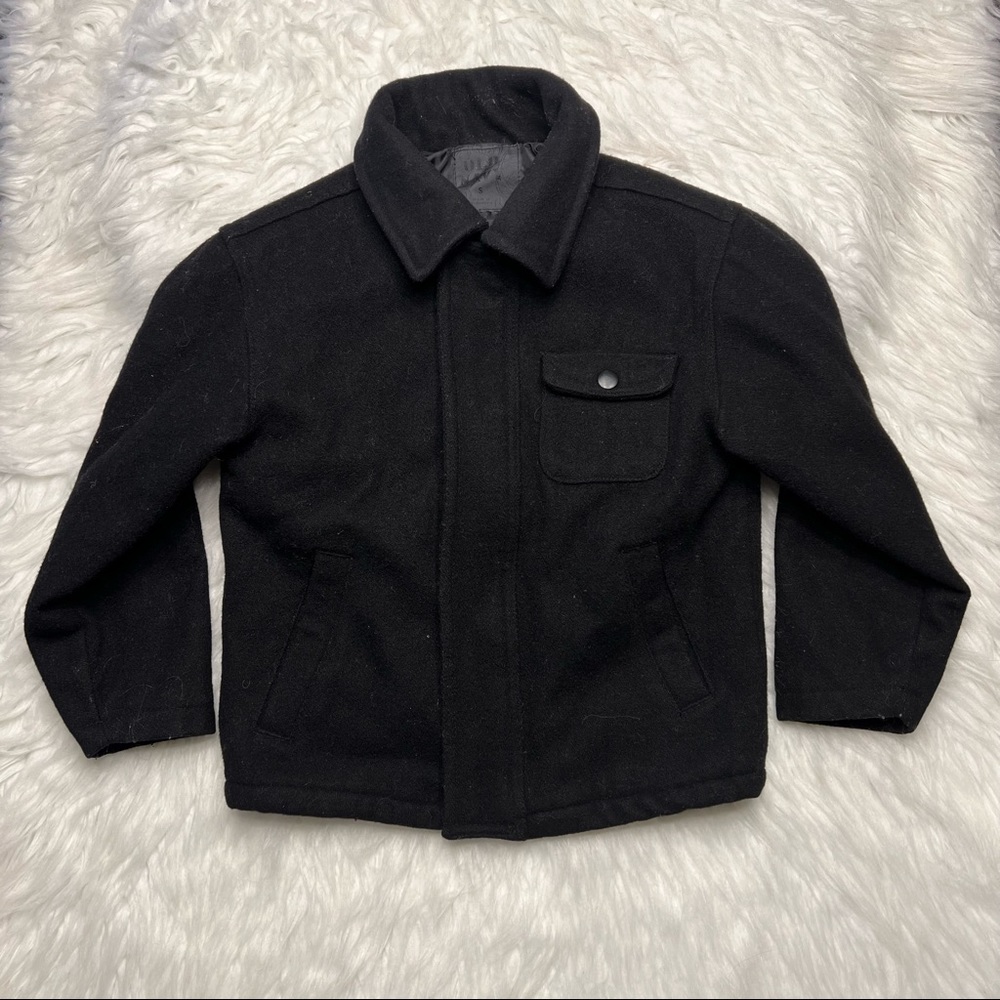 Old Navy Black zip and button Pea Dress Coat S 6-7
